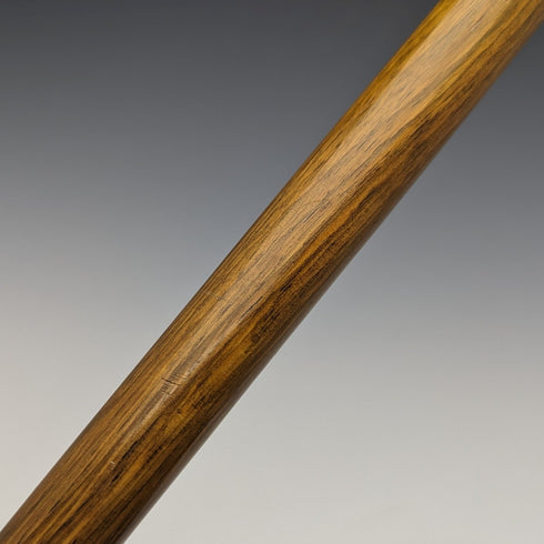 1922 British Antique Gentleman's Walking Stick, Brown Handle, Pure Silver Decoration, Curved Handle, 92cm